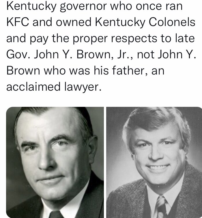 SenatorClements's tweet image. Prayers to my fellow Democratic Kentucky Governor John Y. Brown, Jr. As @PamelaBrownCNN @JYBx3 &amp;amp; family stated, he not only lived the impossible dream, he lived it to the very end. Most have no clue his father also ran for KY Gov. &amp;amp; was from Union County, KY.