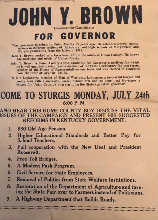 SenatorClements's tweet image. Prayers to my fellow Democratic Kentucky Governor John Y. Brown, Jr. As @PamelaBrownCNN @JYBx3 &amp;amp; family stated, he not only lived the impossible dream, he lived it to the very end. Most have no clue his father also ran for KY Gov. &amp;amp; was from Union County, KY.