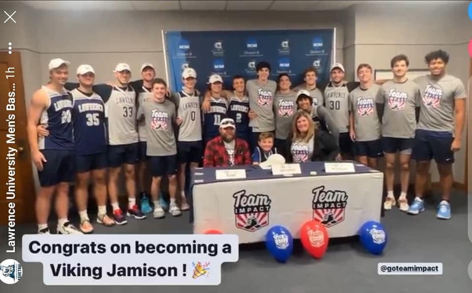 Jamison is a Viking! It’s hard to put into words how fired up we are to have Jamison be a part of the team. 
Great teammates always compete!
<a href="/GoTeamIMPACT/">Team IMPACT</a>