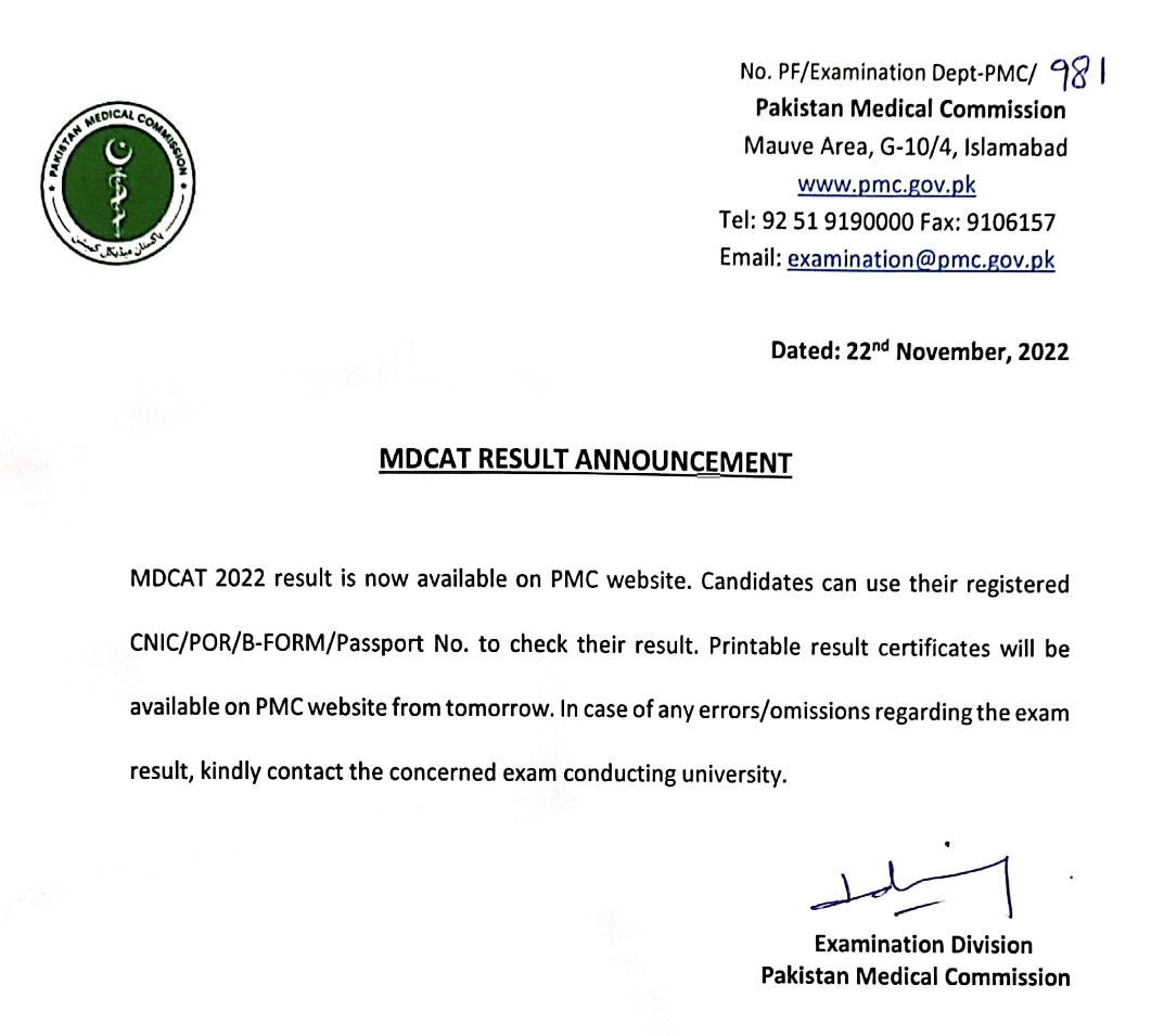 pmdcofficial's tweet photo. MDCAT RESULT ANNOUNCEMENT: https://t.co/hL03bxvw61