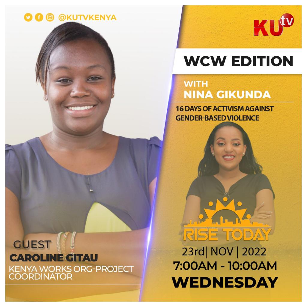 kutv_kenya's tweet photo. Caroline Gitau speaks on Gender Based Violence #WCW #KUTVKenya https://t.co/Oy1yX0g63r