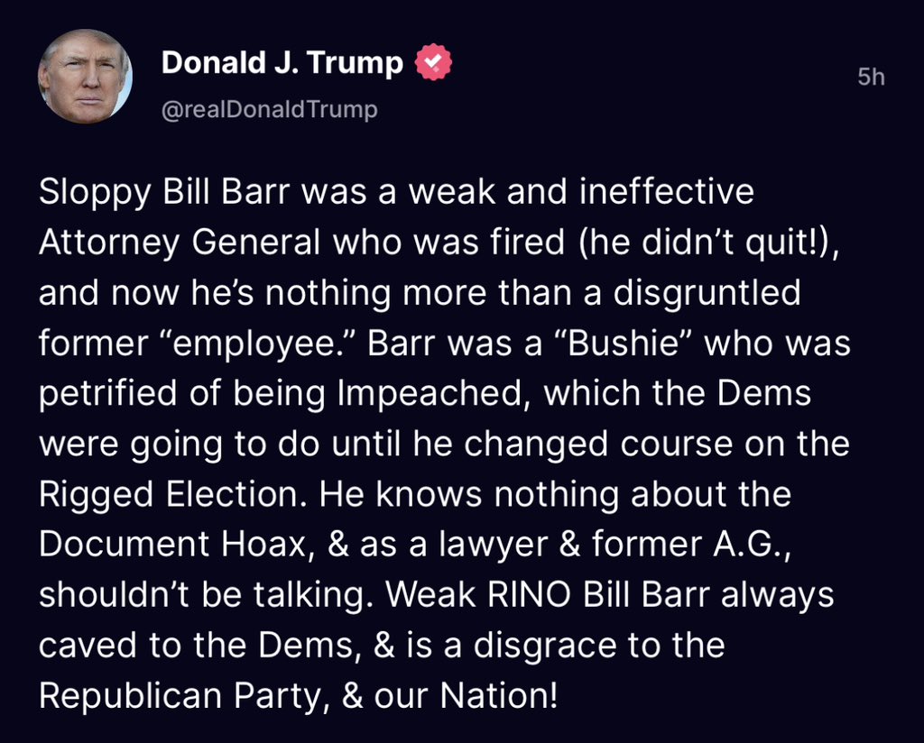 #Trumps latest truth social post (that’s not a RePost)

truthsocial.com/users/realDona…

#TruthSocial