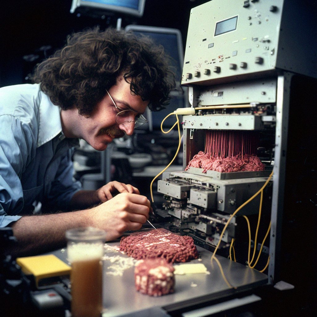 AiMachina's tweet photo. Epic night here at The Lab!  

Jeffrey is all smiles, after listening to @toadswiback at @WX8BK space tonight! His meat-infused computer went overdrive when @myknash &amp; @toadswiback gave us a follow! 

Saw @JenPanepinto @_0_0_0_9_ &amp; @rod__art in the audience!

#legalizegroundbeef https://t.co/eh5IGRYD4o