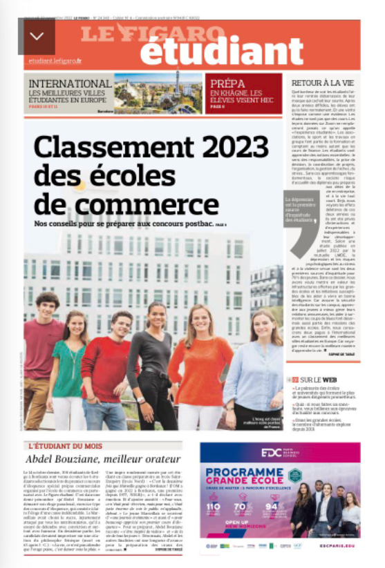🥁 Jour J : classement des écoles de commerce 2023. 

Notre classement est à retrouver en ligne d'ici quelques minutes et en kiosque dans Le Figaro 🗞

#ecoledecommerce