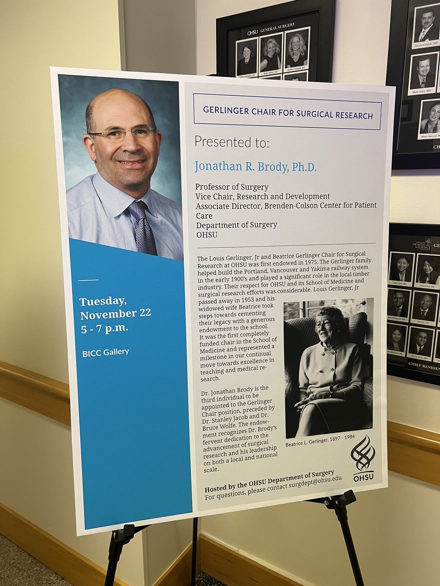 Flavio G Rocha, MD, FACS, FSSO (@flaviorochamd) on Twitter photo Congratulations to <a href="/Jon_BrodyPhD/">Jonathan Brody</a> Vice-Chair for Research and Development who today received the Gerlinger Chair in Surgical Research @OHSUsurgery Congratulations to <a href="/Jon_BrodyPhD/">Jonathan Brody</a> Vice-Chair for Research and Development who today received the Gerlinger Chair in Surgical Research @OHSUsurgery