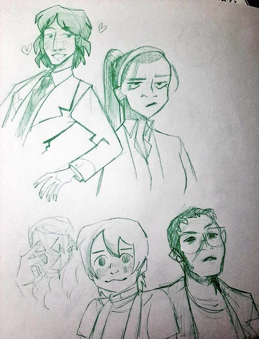 going through my sketchbook because it's been a year since I got this one but still haven't filled it. There are some fun drawings in here from the past year 
