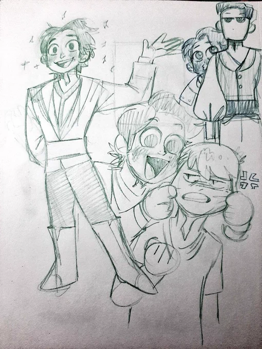 going through my sketchbook because it's been a year since I got this one but still haven't filled it. There are some fun drawings in here from the past year 
