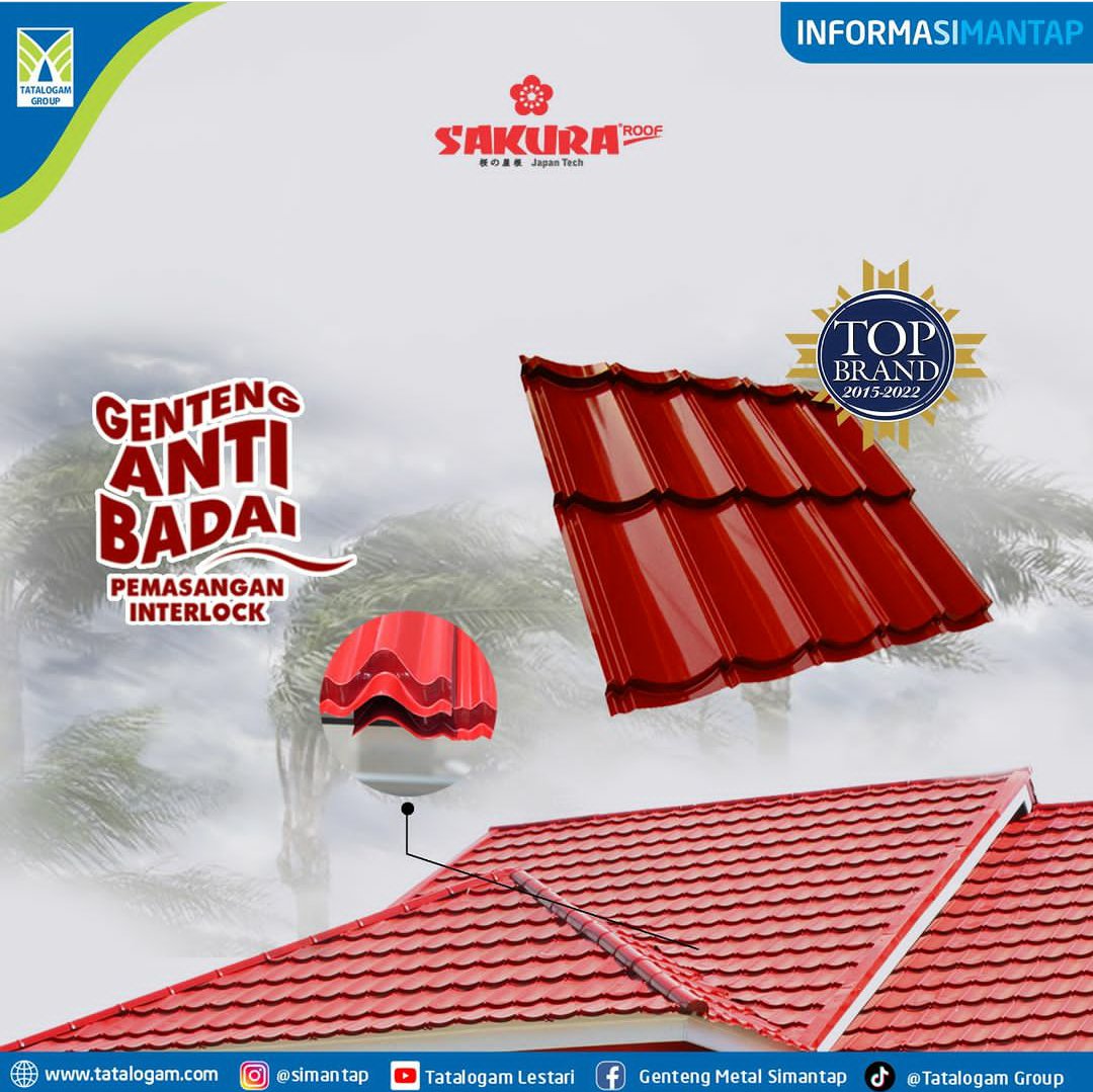 MeikeFatimah's tweet photo. Genteng Metal Sakura Roof Anti Badai, dan Terbukti tahan karat, anti bocor, ringan,
dan tahan lama.Jadi makin mantab pilih yang ini deh
#tatalogamgroup https://t.co/ISqBr5o46z