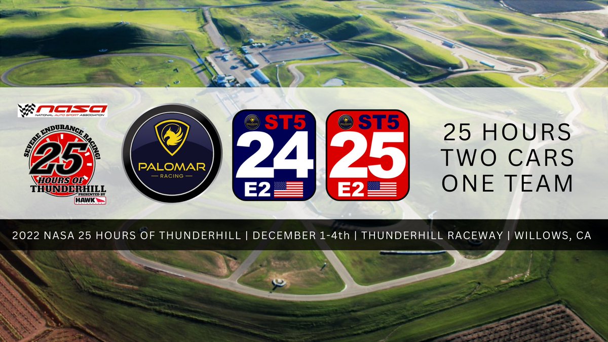 MillionRacing's tweet photo. Haven’t tweeted in a bit. Been VERY busy at #PalomarRacing! Headed into our final (and most grand) race of the year: @drivenasa 25h Thunderhill. We achieved the sprint title, endurance title, and national title so far in ‘22. This is the last milestone!! Thank you @PalomarSolar https://t.co/8JFfaAnDsk