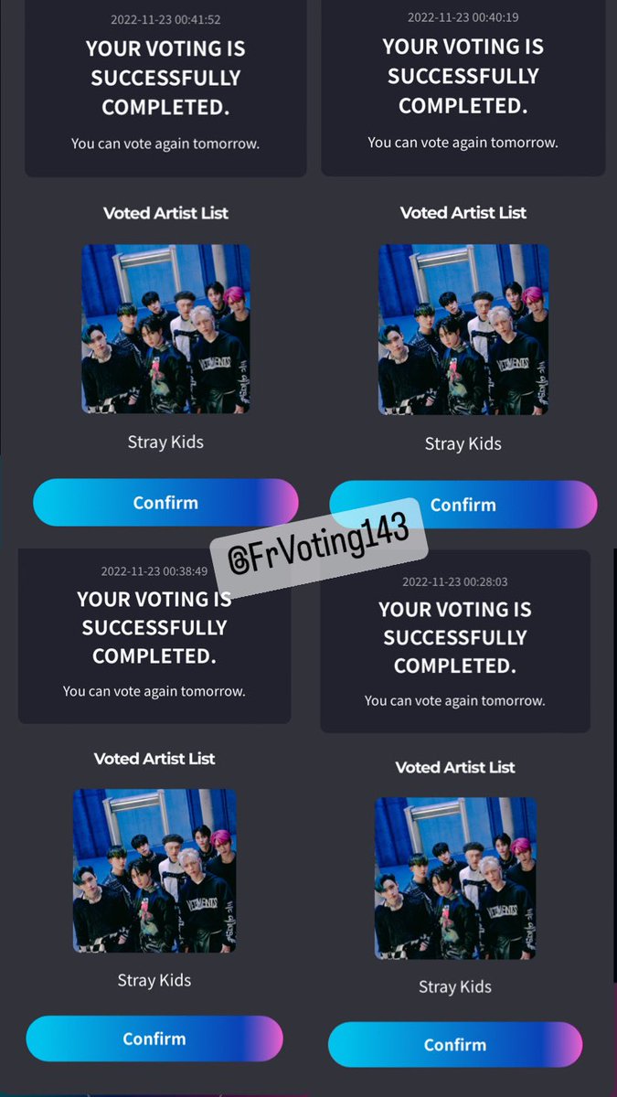 FrVoting143's tweet photo. Congratulations stays and thank you for participating ! #straykids https://t.co/fzETiKtbgZ