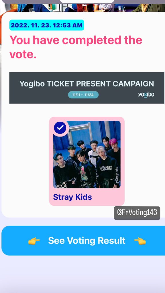 FrVoting143's tweet photo. Congrats stays ! #straykids https://t.co/r5th5aZJW1