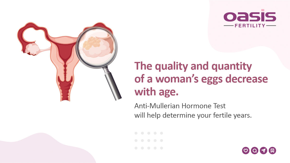 An Anti-Mullerian Hormone (AMH) test is done to check a woman's ability to produce eggs that can be fertilized for pregnancy. A woman's ovaries can make thousands of eggs during her childbearing years.

#OvarianReserve #Fertileyears  #Eggquality #Fertility #Reducedfertility