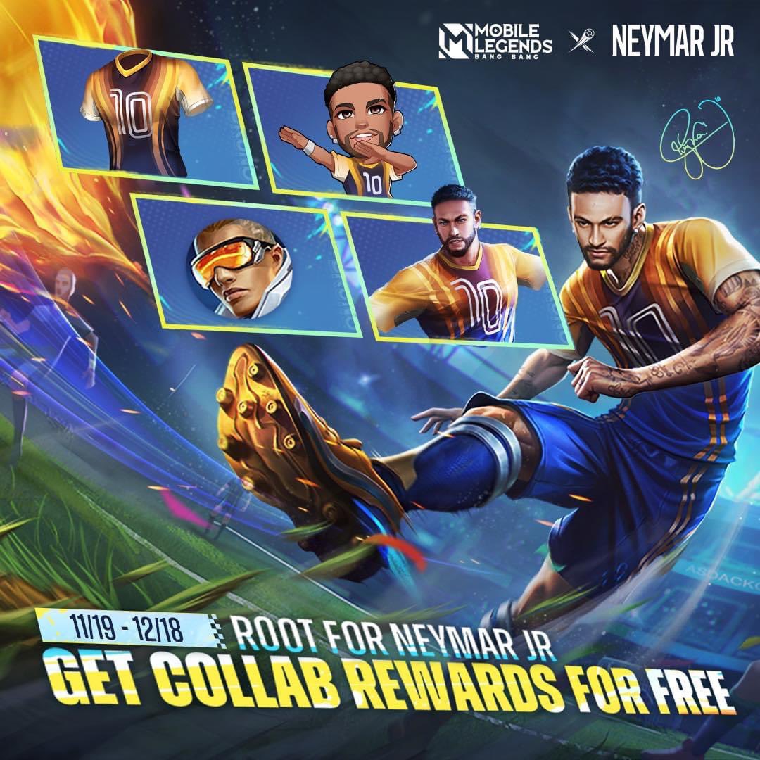 Mobile Legends: Bang Bang on X: MLBB X Neymar Jr Collab skin - Bruno  Neymar Jr will be available in the in-game event on 11/19! The special  event Root for Neymar Jr