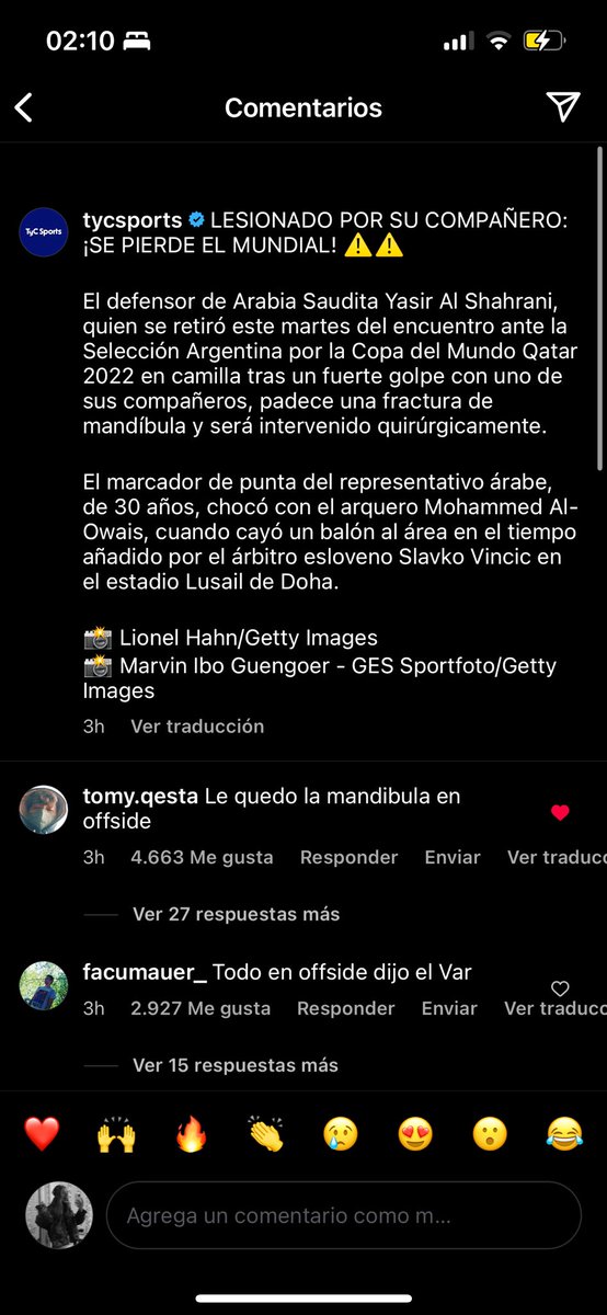 Le quedó la mandíbula en offside. Nos merecemos la copa que decirles