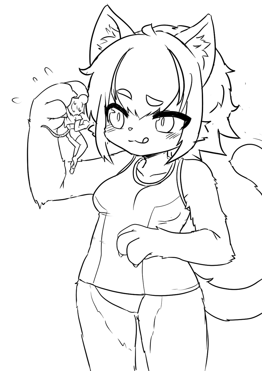 お題箱の1番目と2番目まぜまぜ。ケモ要素が一番目のかた、スク水は2番目の方です。
※あくまでスク水のような水着なのであしからず! 