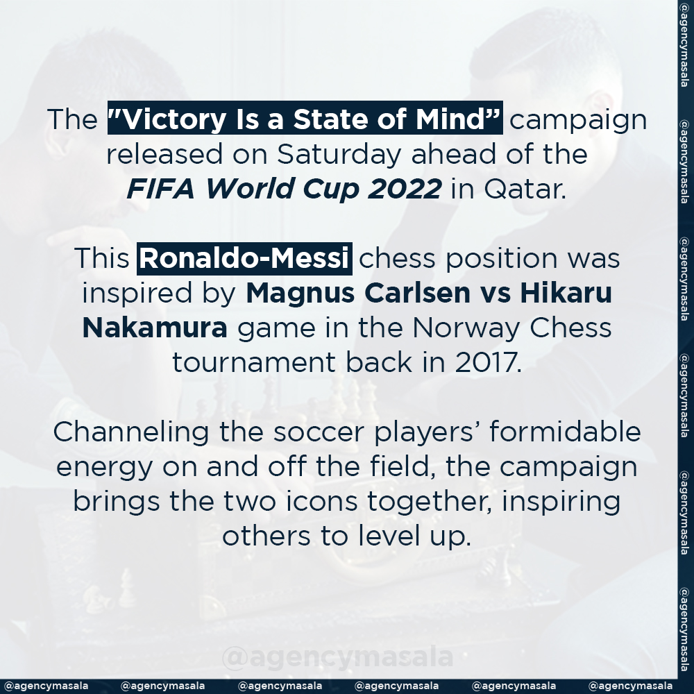 AgencyMasala's tweet photo. This legendary ad by @louisvuitton with @leomessi and @cristiano is all over the internet and people can't get over it.
The craze for @fifaworldcup is unreal and brands are leaving no stone unturned to leverage on this opportunity.

#AgencyMasala #fifa #fifaworldcup2022 https://t.co/gzM0kUmkrM