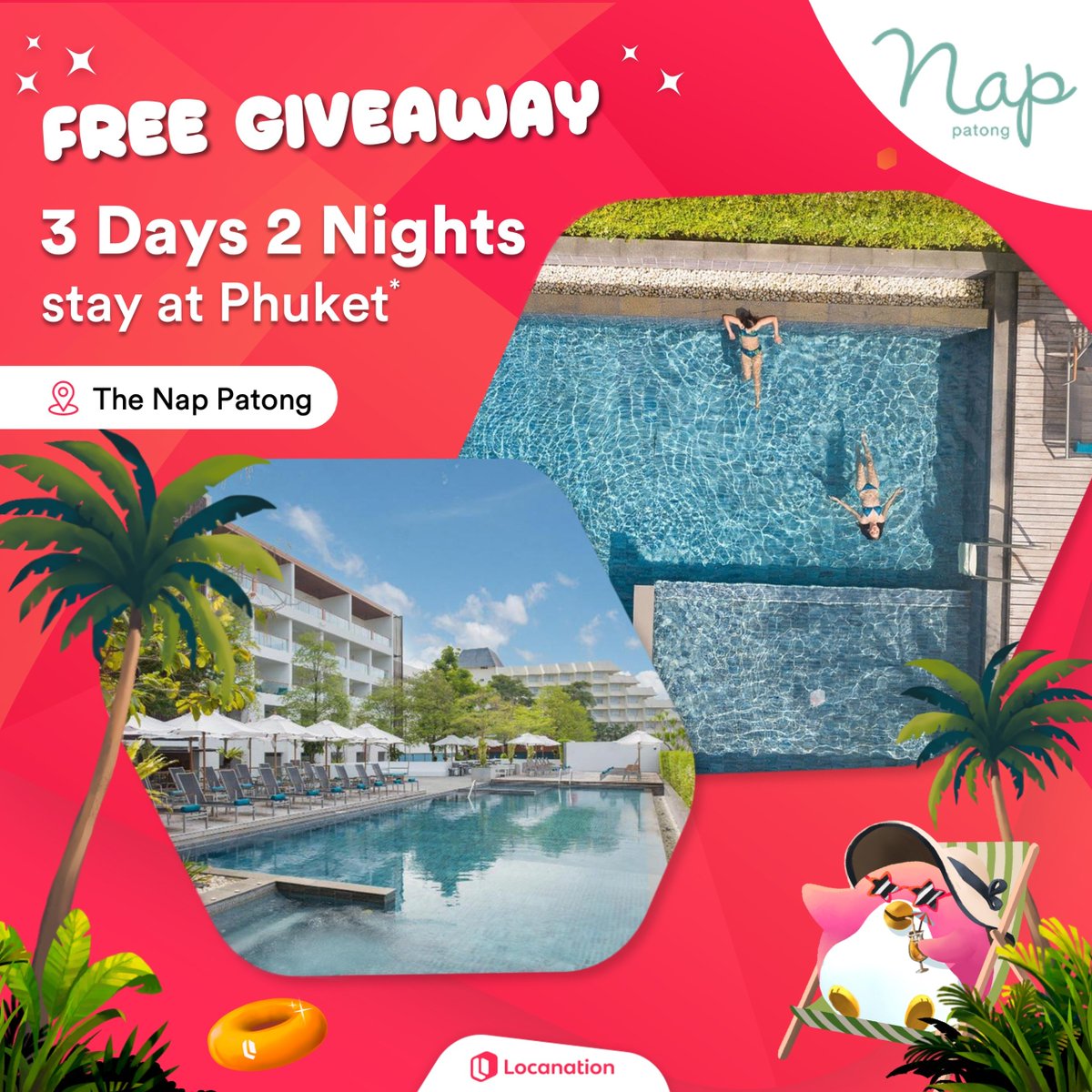 Interested in a FREE getaway to Phuket? Here's your chance 🏝️👀

Begin your Locanation Travel adventure by entering our Giveaway for a chance to win a free stay at the beautiful Nap Patong for 3 Days and 2 Nights, along with 8 other prizes!

Enter here: bit.ly/3EoGgzm