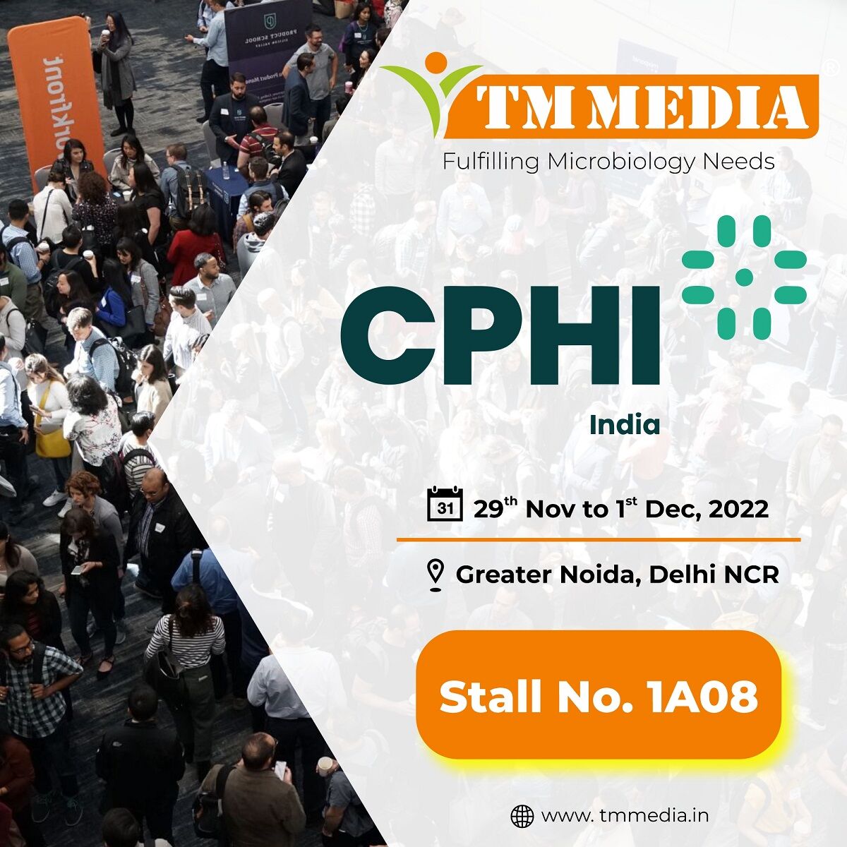 We are delighted to share that we are Exhibiting at #CPHI. You can visit us at stall no. 1A08

#cphi2022 #cphiexhibition2022 #greaternoida #tmmedia #microbiology #clinicalmicrobiology #clinicalresearch #culturemedia #planttissueculturemedia #readytousemedia #biologicalmediabases