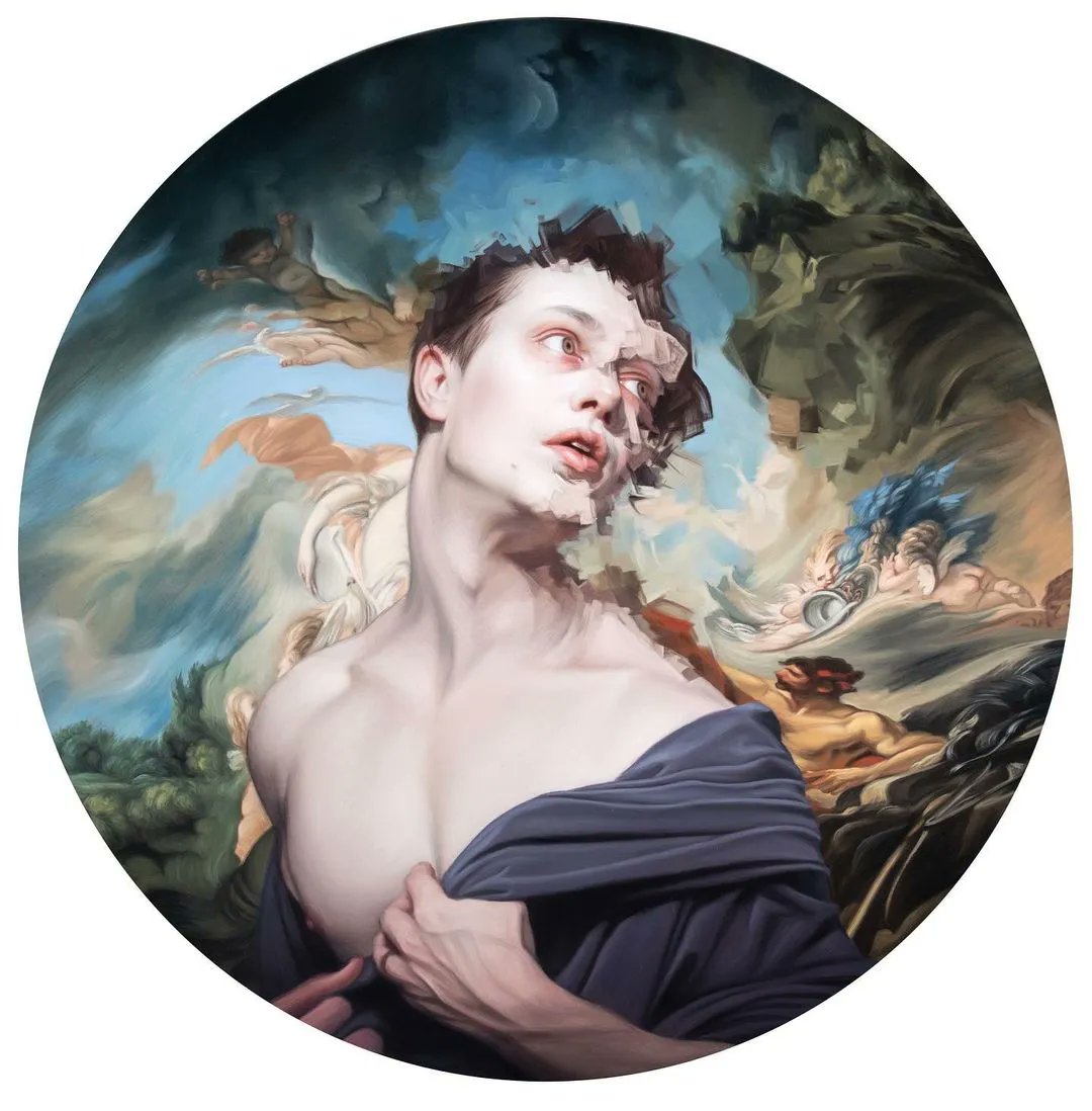 BeautifulBzarre's tweet photo. The master of distortion, subversion and textures @BenAshtonArt with a stunning oil painting on canvas. 

#beautifulbizarre https://t.co/fdDjkUBaBB