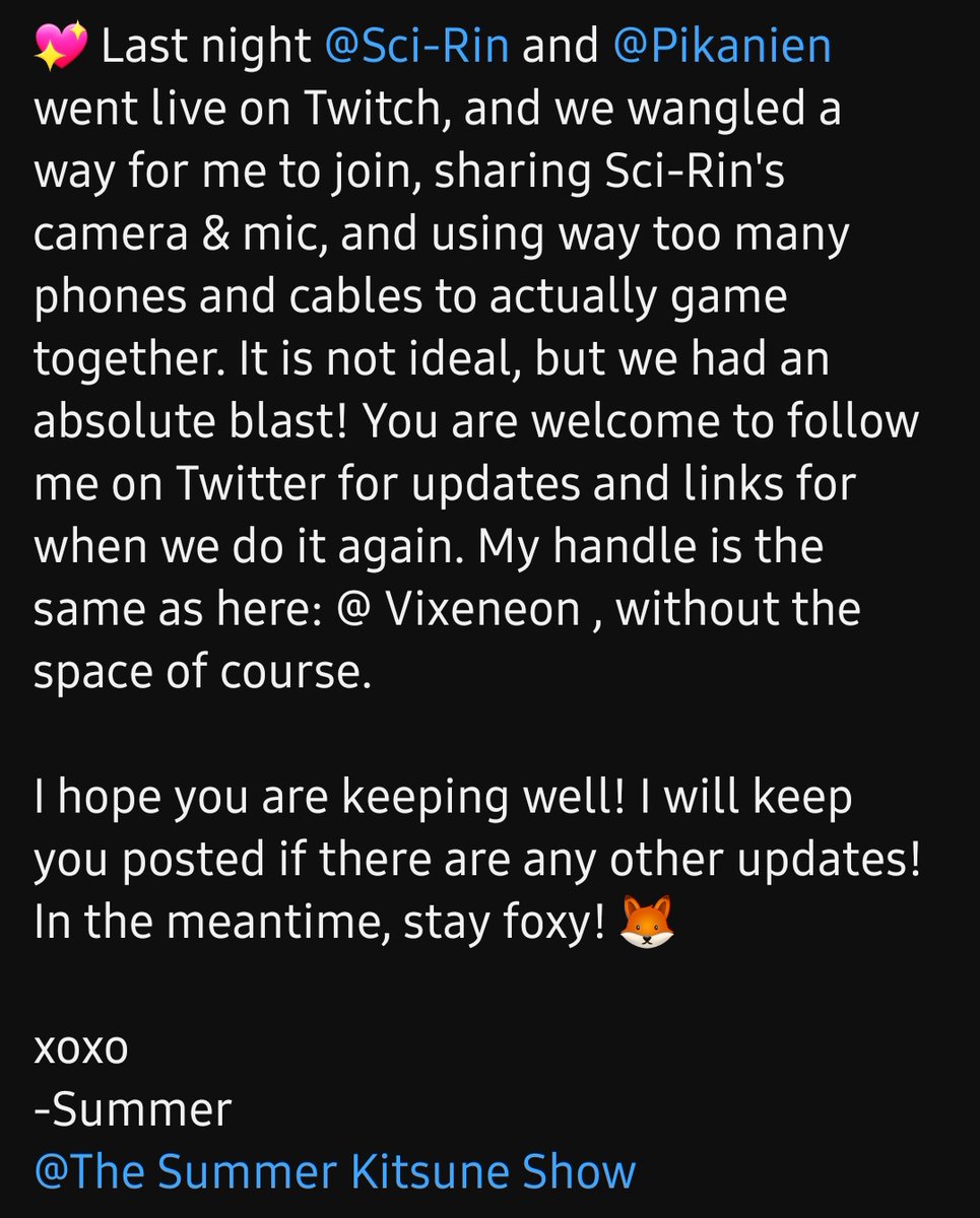 vixeneon's tweet photo. 🦊 A teeny little update on things #Youtube related. 😊

#Contentcreator #Thestruggleisreal #Itbelikedatsometimes https://t.co/f9HApesOK7