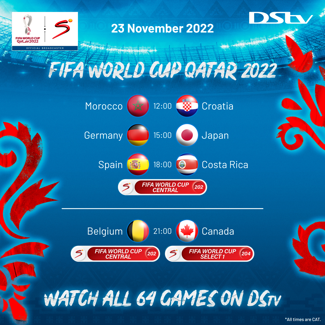 Two European heavyweight teams get in on the FIFA World Cup action today, so too Morocco, one of Africa's most consistent teams. All four matches will be live on SuperSport.