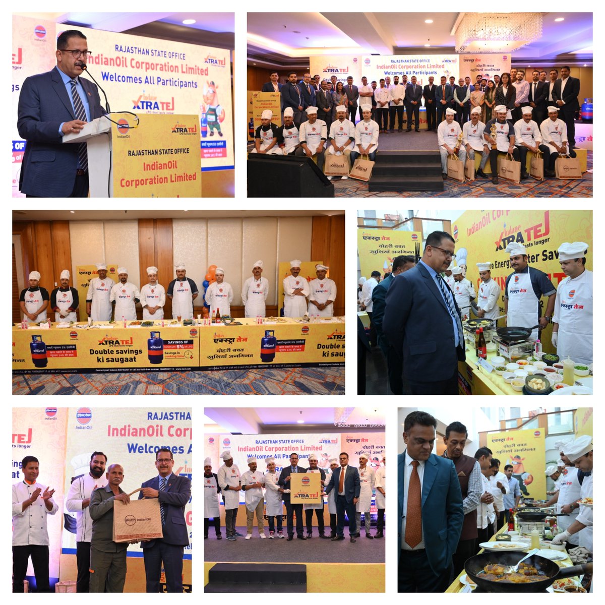 More Energy, Better Saving, Indian Oil brings Indane Xtra Tej.
Cookery competition by LPG RSO at Hotel Ramada for renowned Chefs, fueled by Indane XtraTej. 
In the gracious presence of ED&amp;SH, RSO IOCL Sh A K Panda &amp; Sh N Joshi, Sr Asst Dir, FICCI.
<a href="/ChairmanIOCL/">ChairmanIOC</a> <a href="/DirMktg_iocl/">Director (Marketing), IndianOil</a>