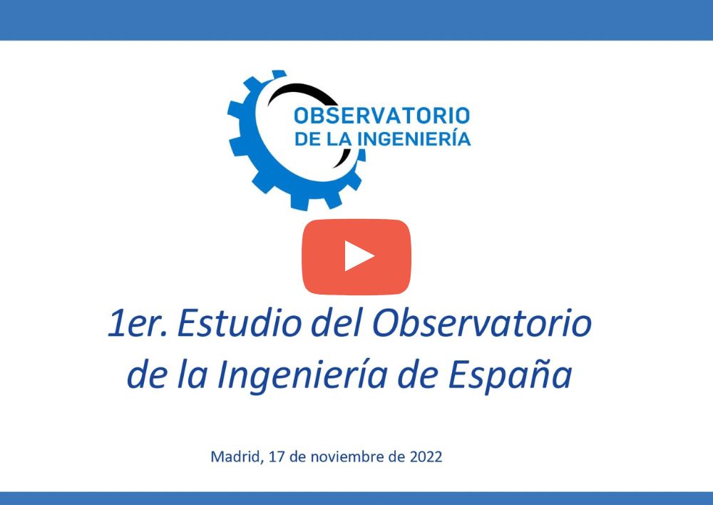 Dale un play ▶️ al video de la presentación del 1er Estudio del <a href="/ObsIngenieriaES/">Observatorio de la Ingeniería de España</a> 

El acto tuvo lugar en el Congreso de los Diputados y al mismo asistió el presidente del Consejo, Carlos Gutiérrez, y miembros de la comisión ejecutiva.

→ youtu.be/S2yq7fVrwUg