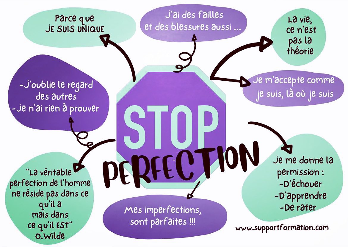STOP PERFECTION ☔️ 👇🏽
Je suis parfaitement… imparfaite !!! 
Je suis véritablement moi 🤓

👉 Et alors 😇 ??? 

« La beauté commence au moment où vous décidez d’être vous-même » Coco Chanel                 Un long chemin… pour s’autoriser à être soi-même… On démarre quand ???