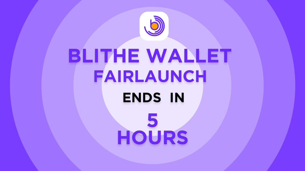BLITHE WALLET fairlaunch ends in 5 hours and we are still trending #1.
Don't miss out on this great opportunity
👉 PinkSale presale:
pinksale.finance/launchpad/0xAc…