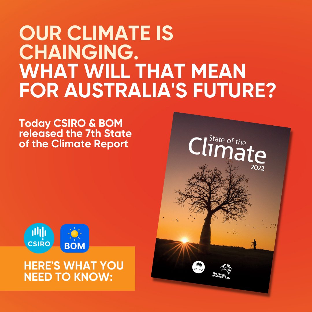 BSCA_Aus's tweet photo. The #StateOfTheClimate report was released today by @CSIRO and @BOM_au it shows Australia is already seeing the impacts of a changing climate. What does it mean for our future? https://t.co/ZxfpYR0ca1