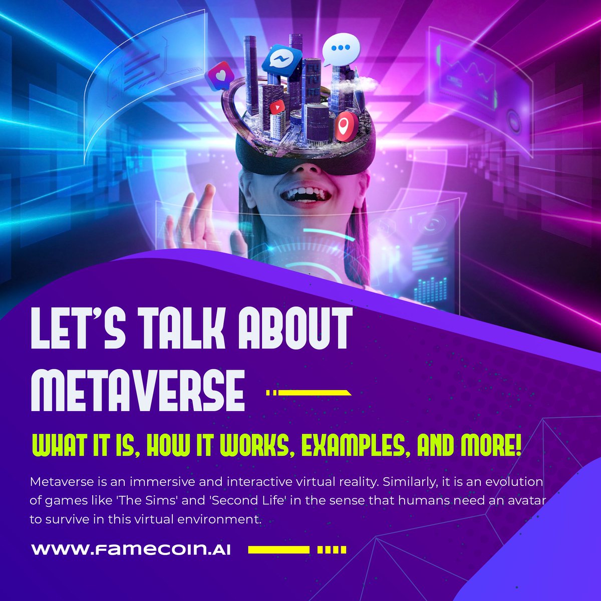 FameInfinity_'s tweet photo. let’s talk about  METAVERSE

#Metaverse: What It Is, How It Works, Examples, and More!

More: https://t.co/wt56jKbIcg! https://t.co/lwa47hmUcI