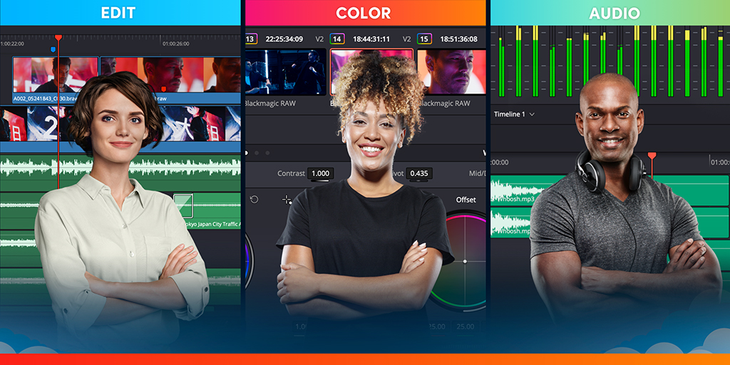Blackmagic_News's tweet photo. DaVinci Resolve 18.1.1 Update! Get support for Blackmagic RAW 2.8 plus some additional improvements including display scaling options for Windows, restored keyboard shortcuts and better AI based voice isolation for short audio clips. Download now from https://t.co/JIjIZc8nG1 https://t.co/A4YxtC4R3A