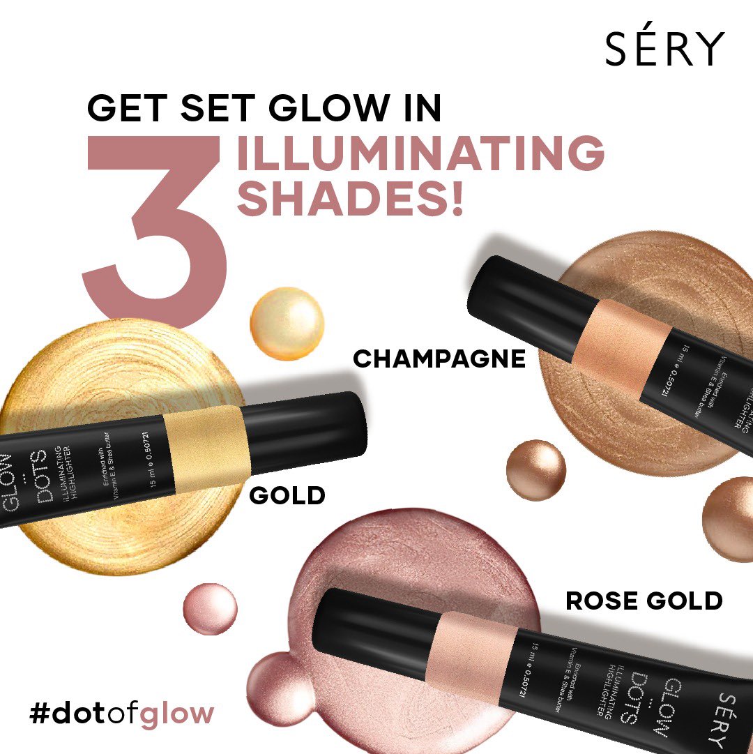 serycosmetics's tweet image. The perfect Add to the Cart product: SÉRY Glow Dots Illuminating Highlighter is finally launched! 

Which shade is your favourite?

#Sery #Serycosmetics #Newlaunch #GlowWithSery #Lightweight #Longwear #highlighter #SeryGlow #veganmakeup #parabenfree #glow #GetSetSery