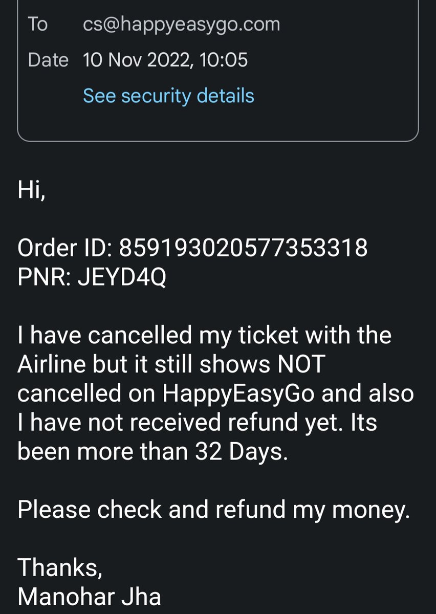 mnhrjha's tweet photo. @happyeasygo  
Very disappointed support. 
Support contact provided on app is NOT working. 
No one is responding on emails.
No way to contact customer support. 
Where are you heading? https://t.co/o0PkpI2rv8