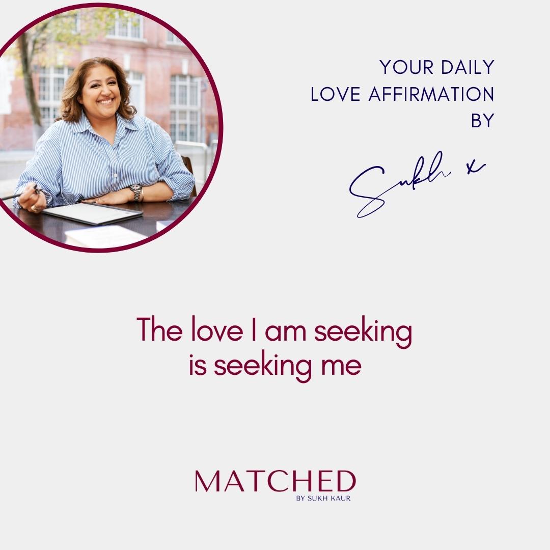 matcheduk's tweet photo. Your Daily #LoveAffirmation brought to you by #MatchedBySukhKaur

#DatingCoach #SouthAsianSingles #sikhsingles #hindusingles #britishasiansingles #DatingExpert #RelationshipExpert #qotd #datingadvice #matchedbysukhkaur #london #leicester #birmingham #manchester #singlesevents https://t.co/fkvur0SQat