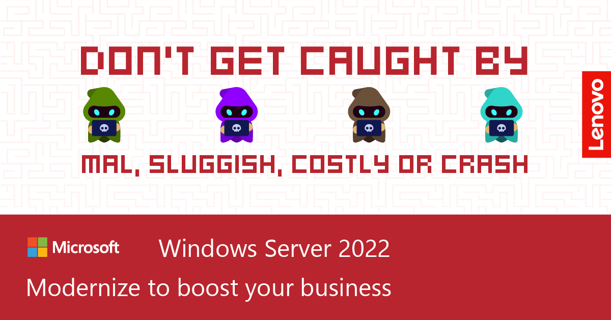 Meet Mal, Sluggish, Costly and Crash, the four IT Threats that are out to get you in our Upgrade Mania maze game! Play now at lenovoupgrademania.com

#WindowsServer 
#LenovoSolutions