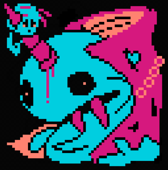 After going through like 4 designs it has been concluded Vlad the Impaler will be a murderous haunted narwhal. Nethack Tileset stuff.