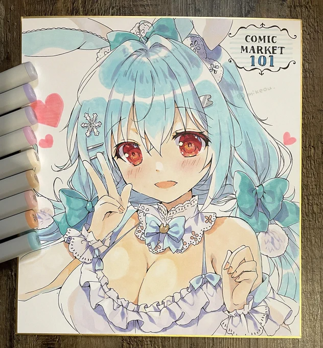 青うさぎちゃん#コピックイラスト 