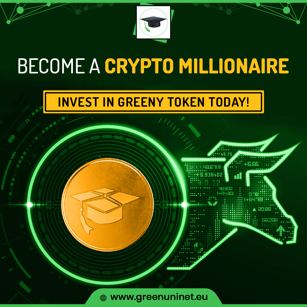 Become a #crypto millionaire🤑

Invest in #GreenyToken today:👉 greenuninet.eu/sale/
.
.
.
.
.
#greenuninetwork #cryptocurrency #cryptoinvesting #tokensale #publicsale #cryptoinvestors #cryptomarket