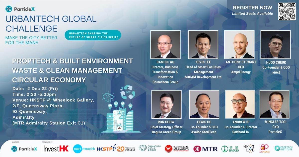 Particlex_vc's tweet photo. ParticleX Urbantech Global Challenge (PUGC) briefing and sharing sessions to showcase success stories and practical uses of innovation technologies driving digital transformation in urban cities.  https://t.co/xp0flf9YVj https://t.co/2dR3g74O1b