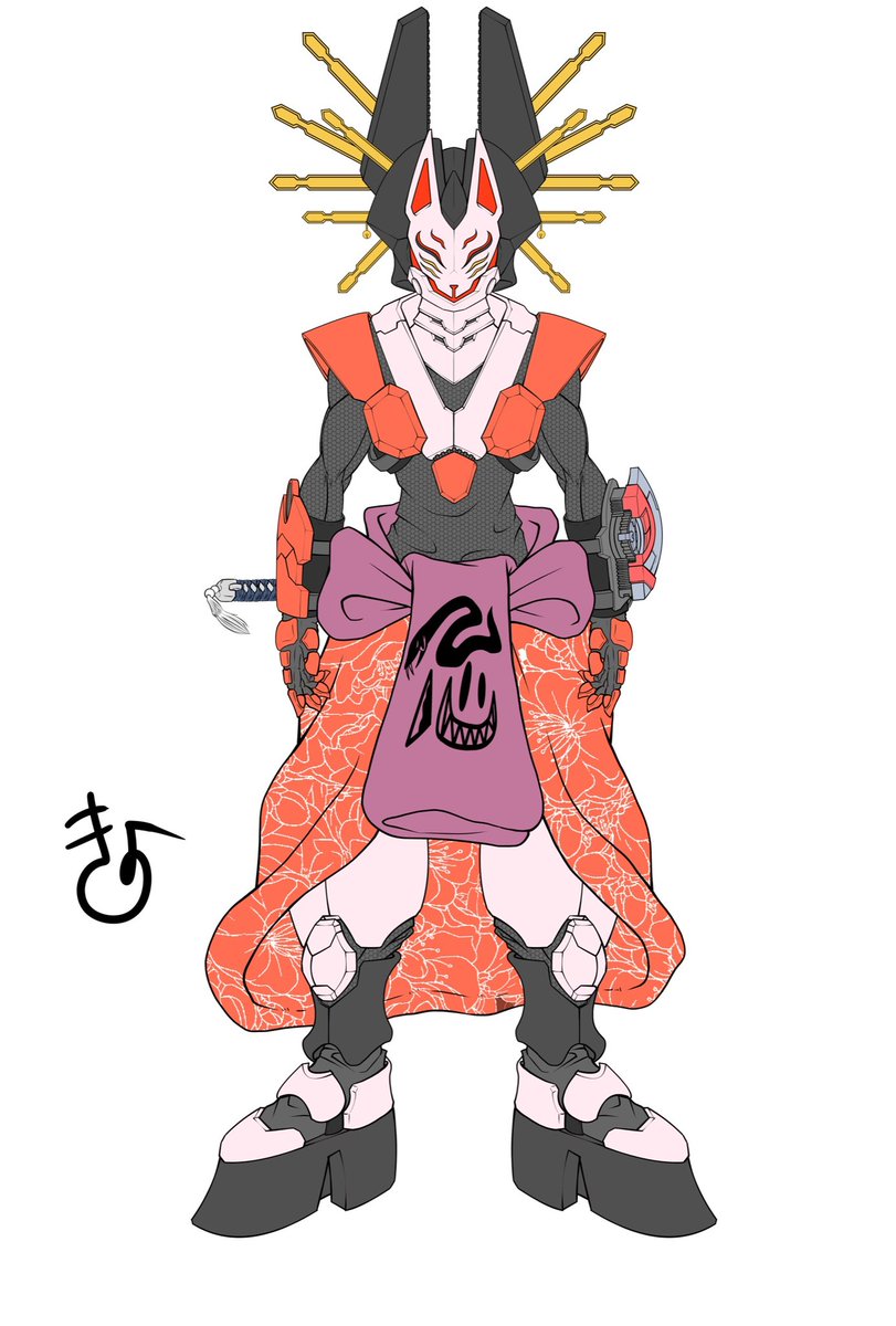 「オリジナル侍ガワ思案中。忍者×2と黒子と花魁ガワもついでに再掲。侍とわかるような」|きよのイラスト