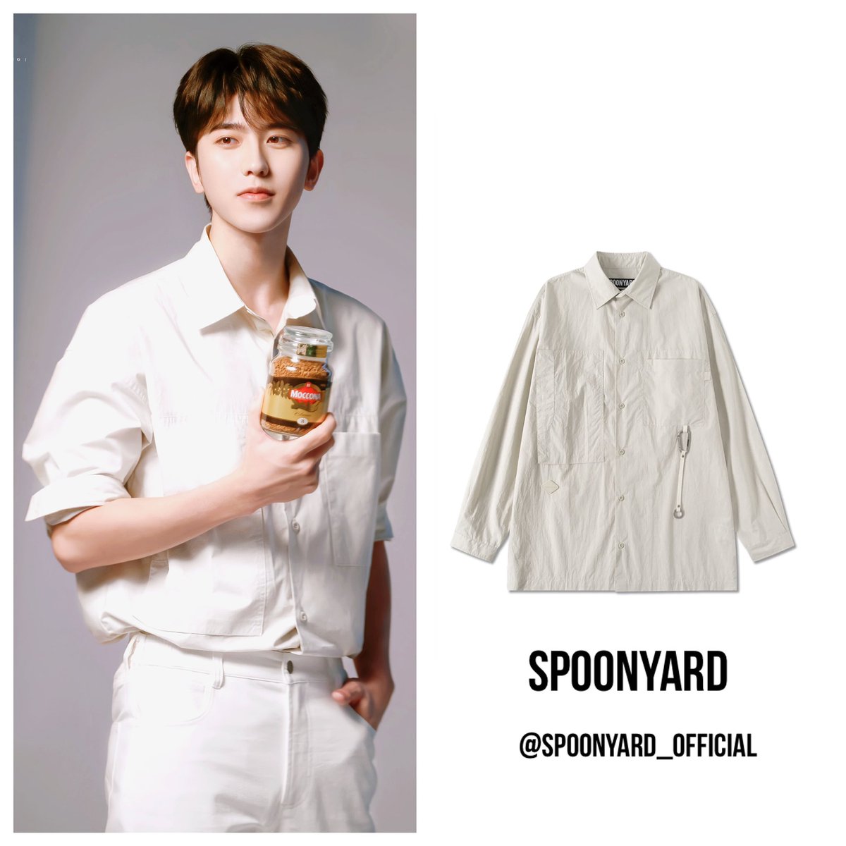 Spoonyard_'s tweet photo. Cai Xu Kun wearing SPOONYARD patch pocket shirt
#Caixukun #蔡徐坤 #kuncai #spoonyard https://t.co/AnuXy3Wpcc