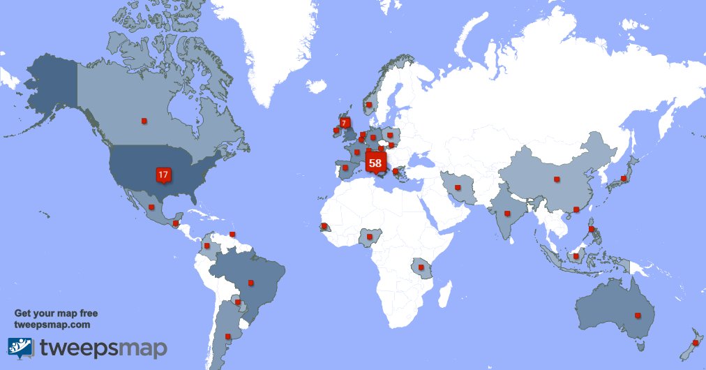 Special thank you to my 1 new followers from Germany last week. tweepsmap.com/!artvcaniff