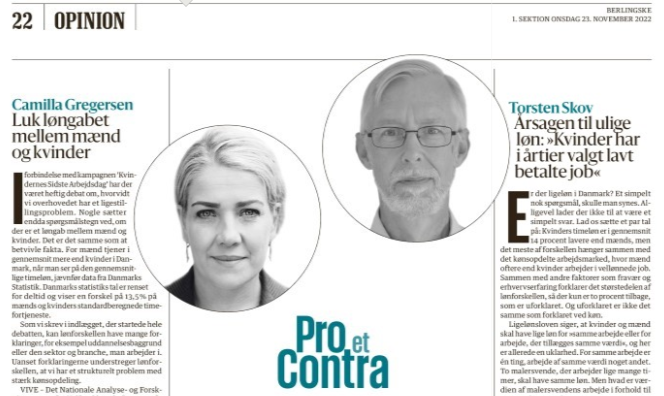 DMfagforening's tweet image. Er der et løngab mellem mænd og kvinder? Ja, og at påstå andet er at betvivle fakta. Mænd tjener i gennemsnit mere end kvinder i DK. Punktum. Det viser tal fra @DSTdk . Og det skal løngab lukkes. @DMCamilla i dagens @berlingske 
#ligeløn #dkbiz