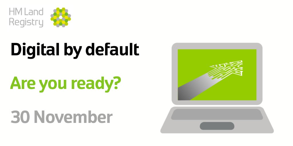 One week until we go #DigitalByDefault, find out your options for submitting applications at:

gov.uk/guidance/hm-la…

#Digital #Conveyancing