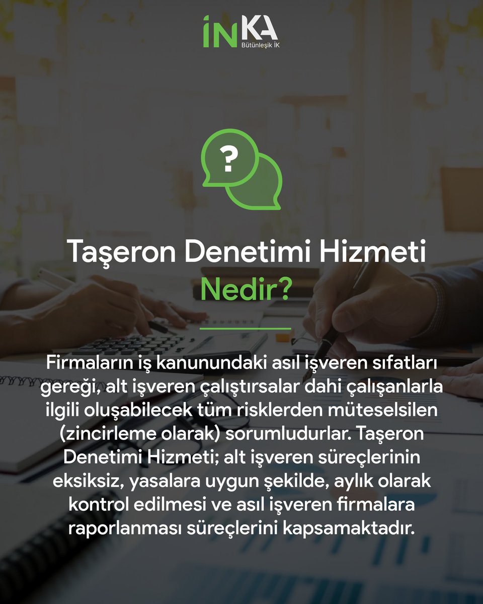 ❔Taşeron Denetimi Hizmeti Nedir? Konuyla ilgili daha fazla bilgiye ulaşmak ve bu hizmeti İNKA'nın uzman ekibinden almak için bizimle iletişime geçebilirsiniz. 👇🏻 🔗 inkaik.com/taseron-deneti… #inkaik #bütünleşikik #inkainsankaynakları #insankaynaklarıyönetimi #taşerondenetimi