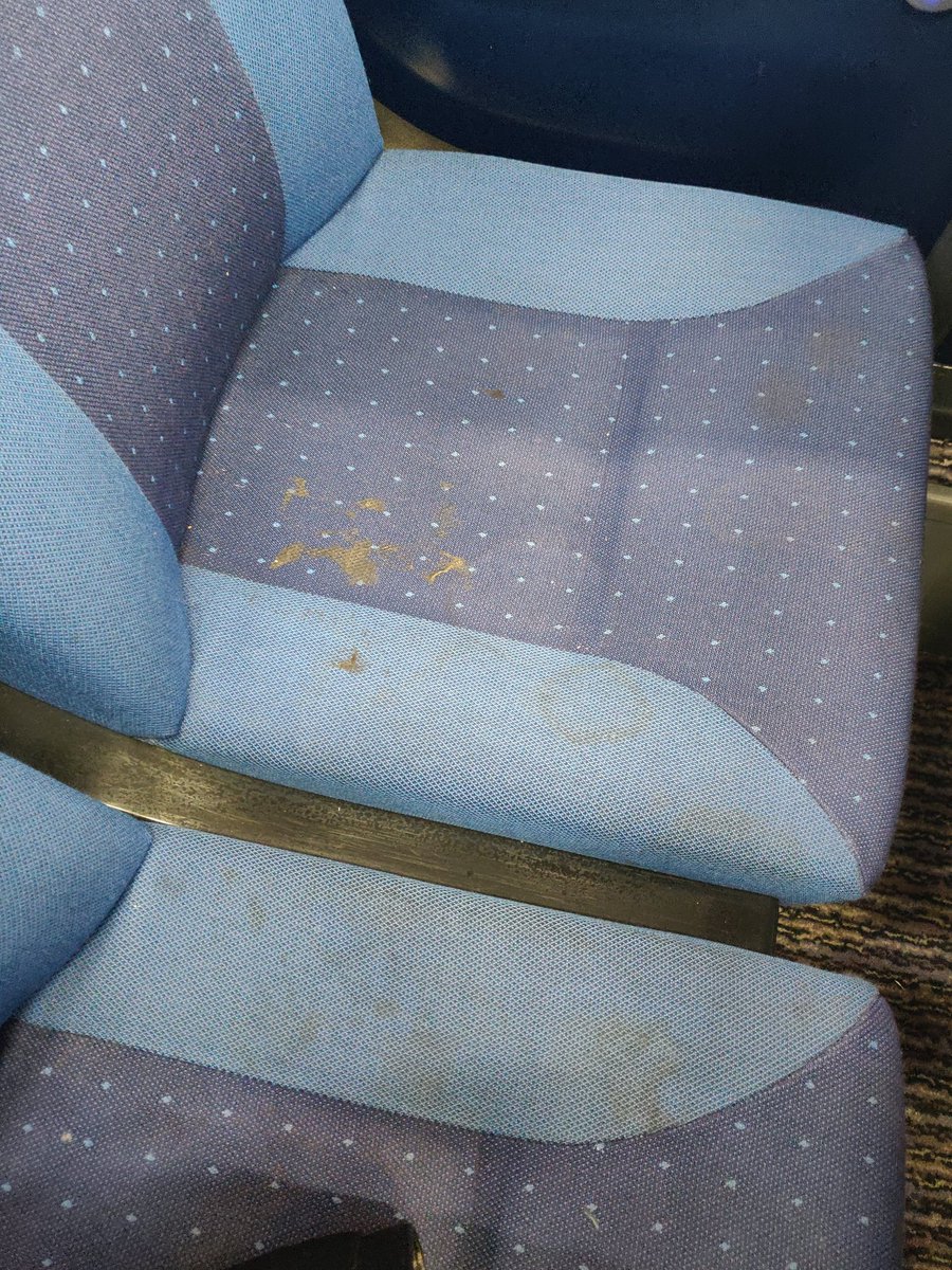 LauraBrowny's tweet photo. @northernassist I'm travelling on the 7:05 from Leeds to Nottingham this morning. This has to be the first train of the day and it's filthy. Why are trains not being cleaned? This isn't right. https://t.co/y3RUM52Hmj