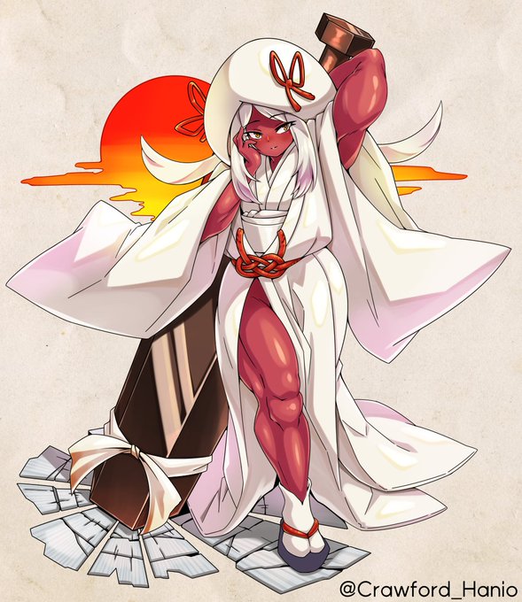 鬼嫁さん描きました!シロムクッ!
 #アルマグリモワール 