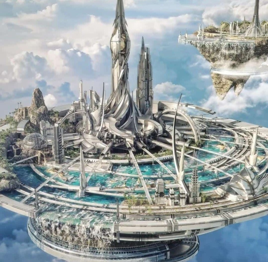 Город купол scifi концепт Art