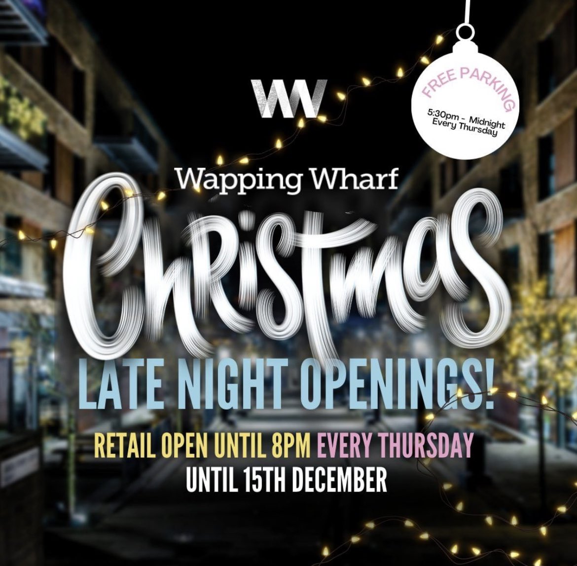🎄 LATE NIGHT CHRISTMAS SHOPPING🎄 Following the amazing turnout for our lights switch on last week our retailers will be open until 8pm, every Thursday night until the 15th December. What's more parking in our car park will be free from 5:30 - midnight every Thursday.